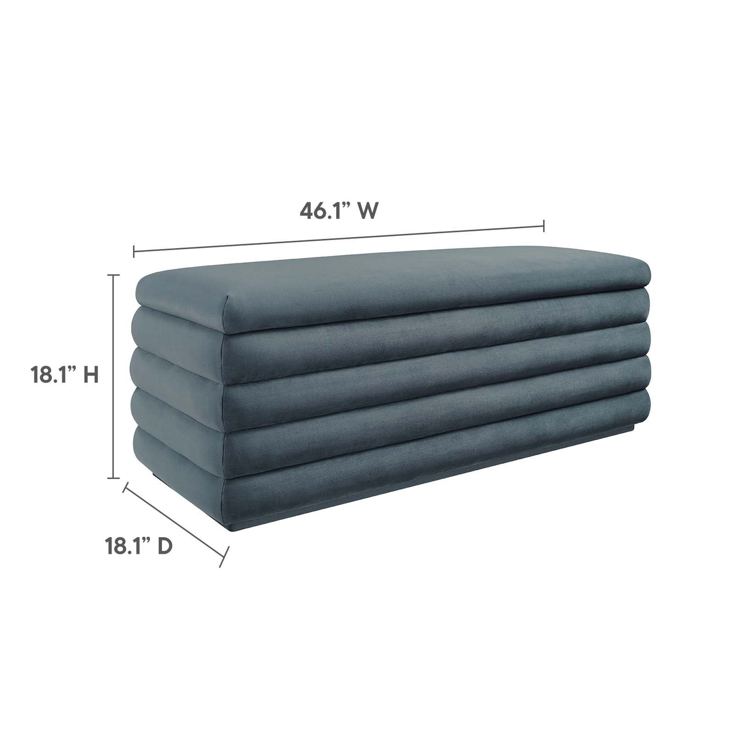 Mezzo Upholstered Performance Velvet Storage Bench By HouseBean