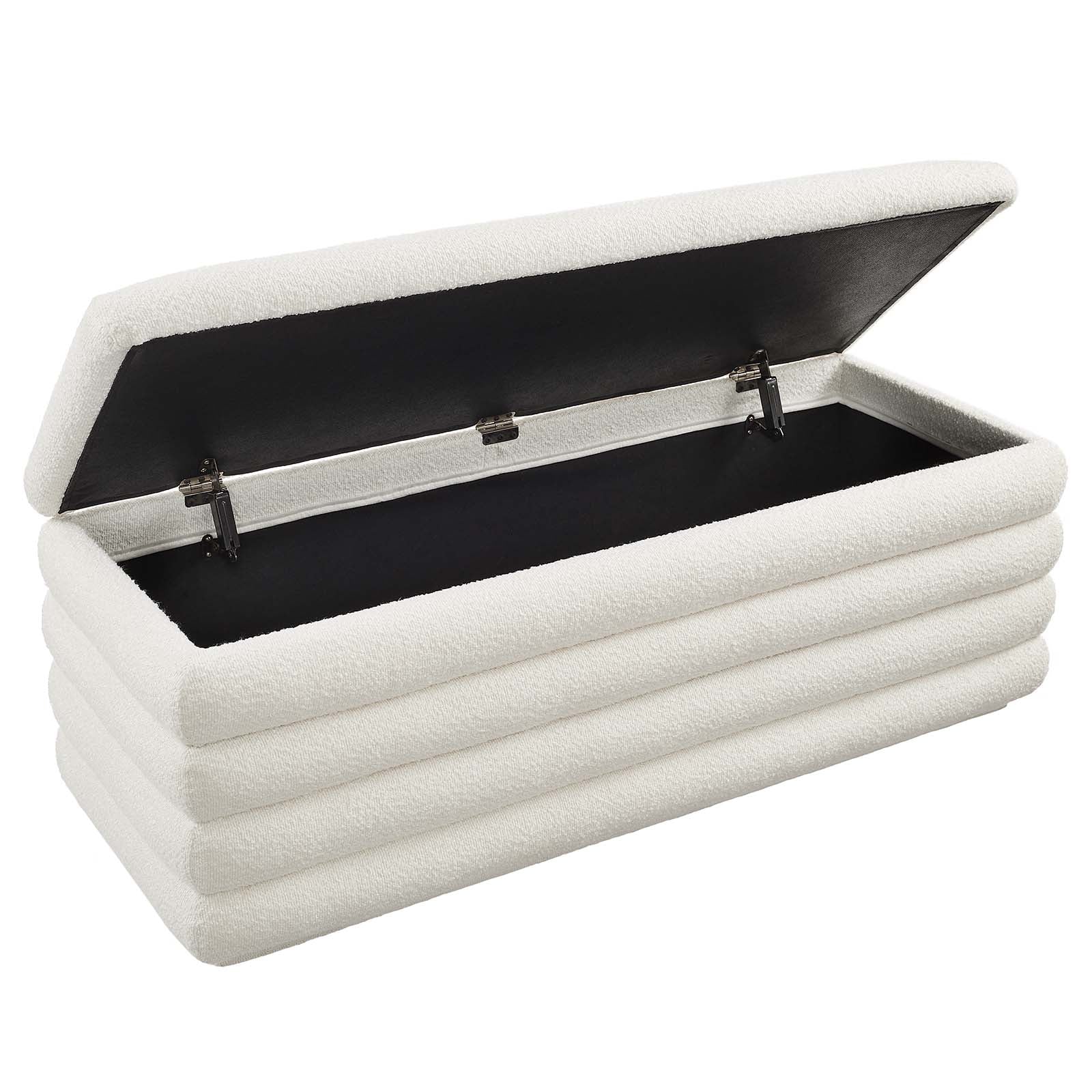 Mezzo Boucle Upholstered Storage Bench By HouseBean