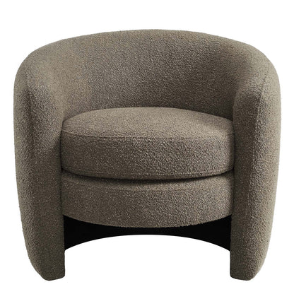 Affinity Upholstered Boucle Fabric Curved Back Armchair By HouseBean