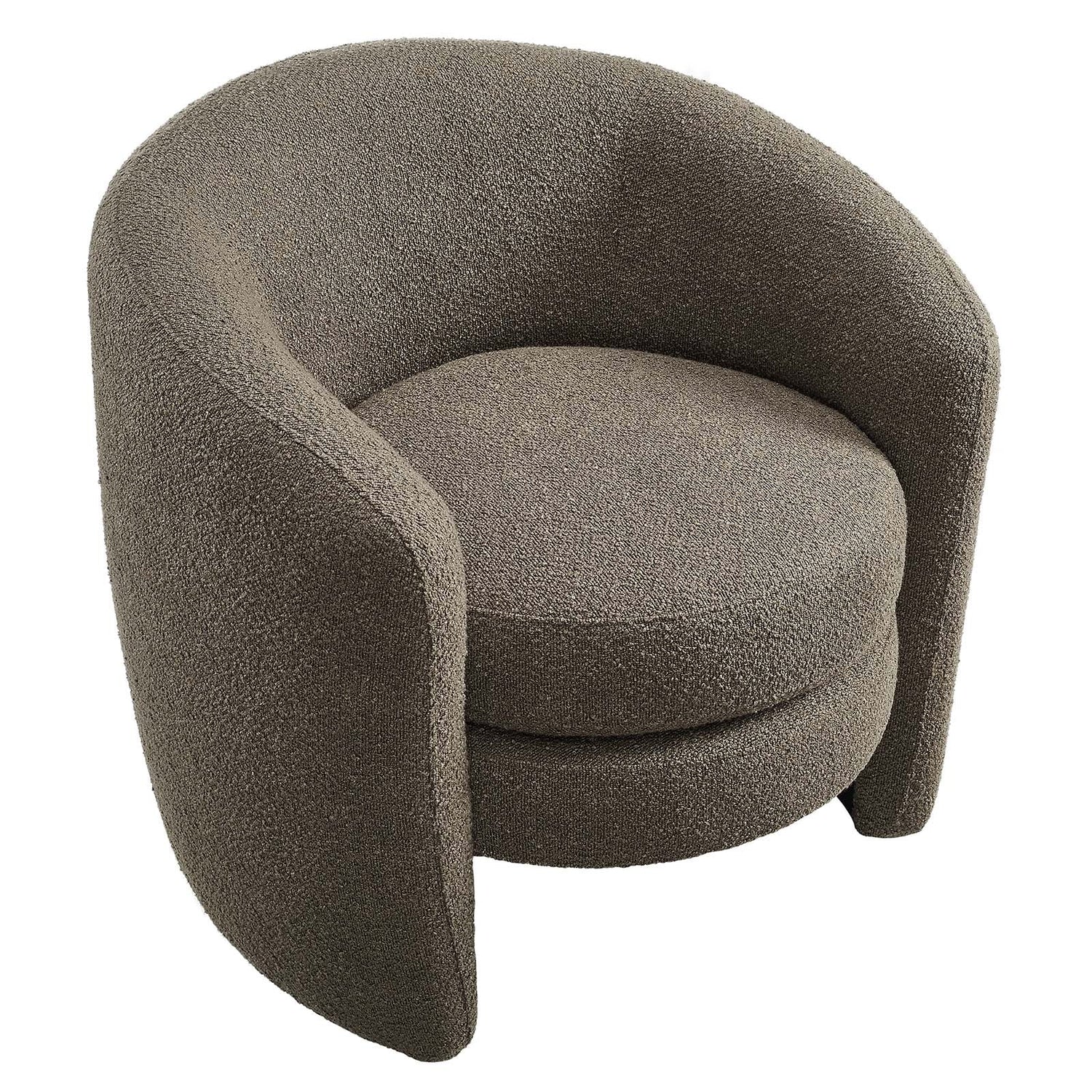 Affinity Upholstered Boucle Fabric Curved Back Armchair By HouseBean