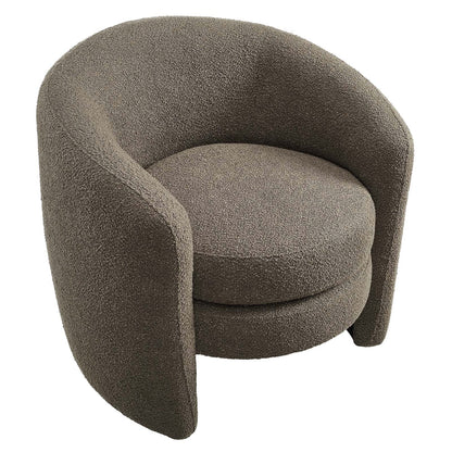 Affinity Upholstered Boucle Fabric Curved Back Armchair By HouseBean