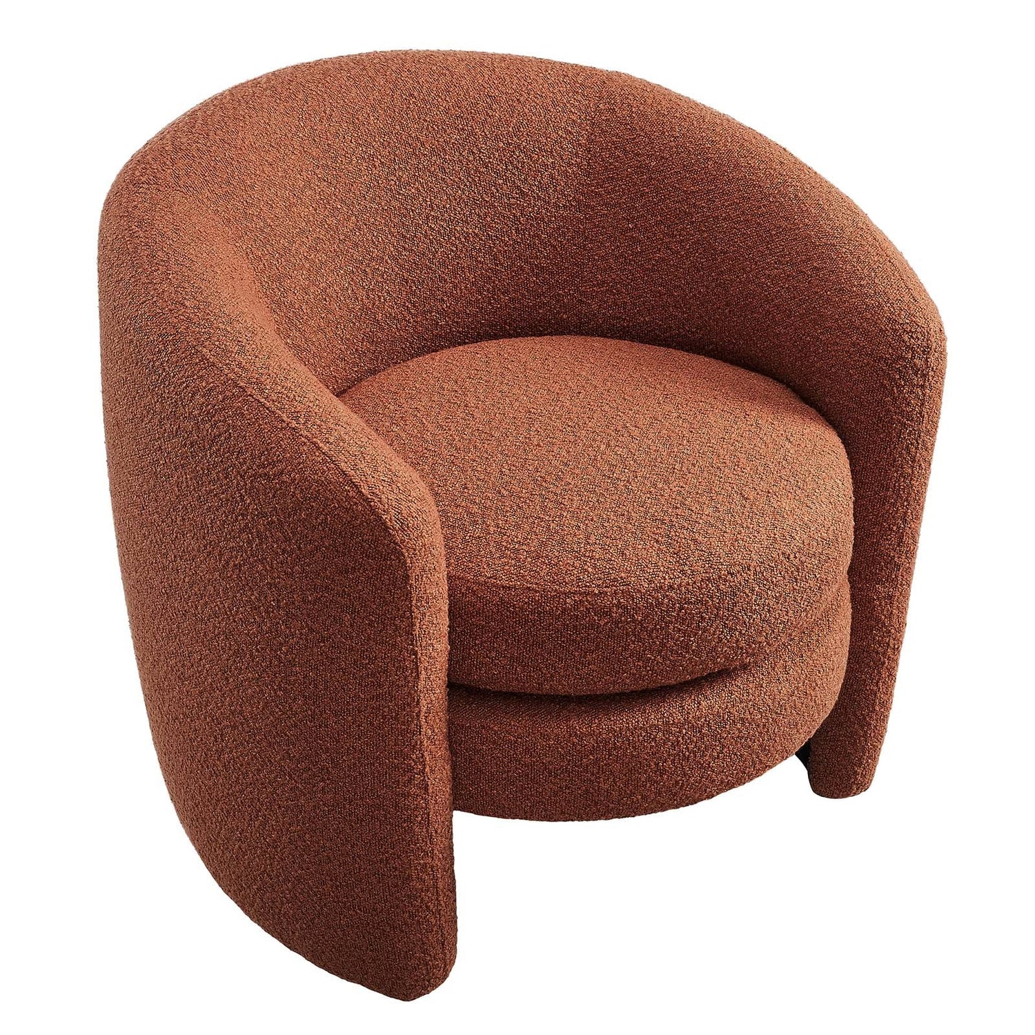 Affinity Upholstered Boucle Fabric Curved Back Armchair By HouseBean