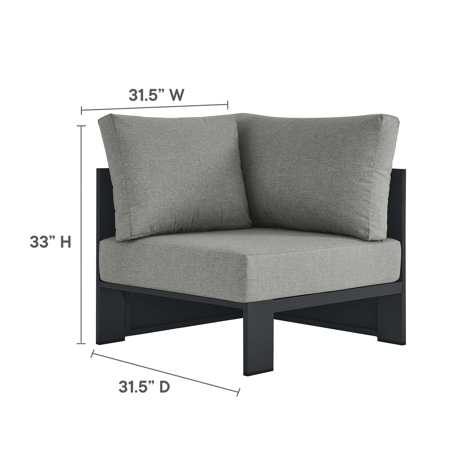 Tahoe 3-Piece Outdoor Patio Powder-Coated Aluminum Sectional Sofa Set by Modway