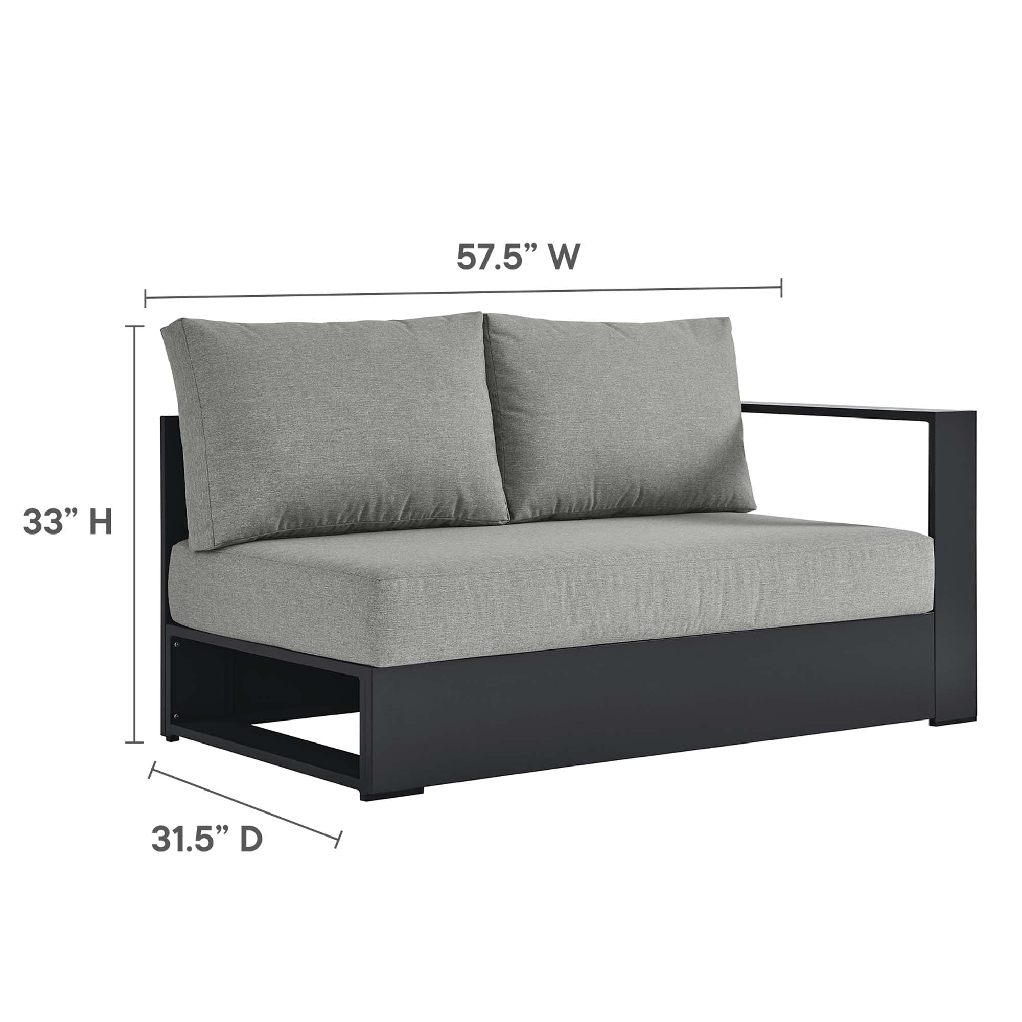 Tahoe 3-Piece Outdoor Patio Powder-Coated Aluminum Sectional Sofa Set by Modway