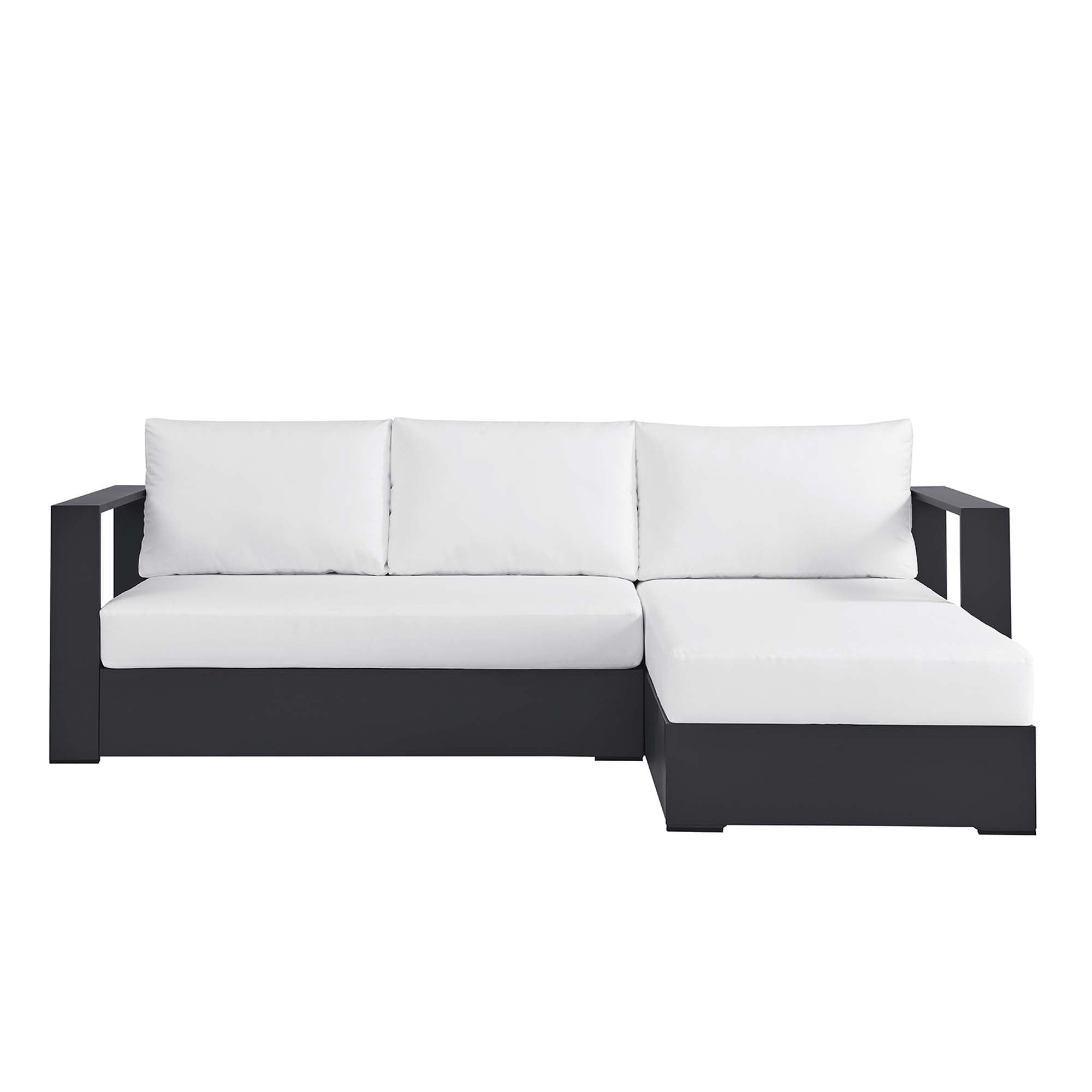 Tahoe 2-Piece Outdoor Patio Powder-Coated Aluminum Right-Facing Chaise Sectional Sofa Set by Modway