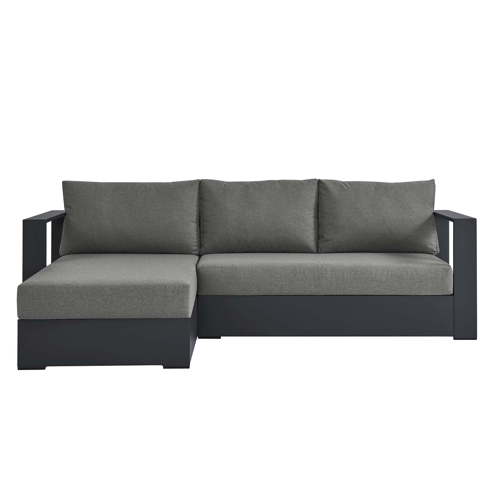 Tahoe Outdoor Patio Powder-Coated Aluminum 2-Piece Left-Facing Chaise Sectional Sofa Set By HouseBean