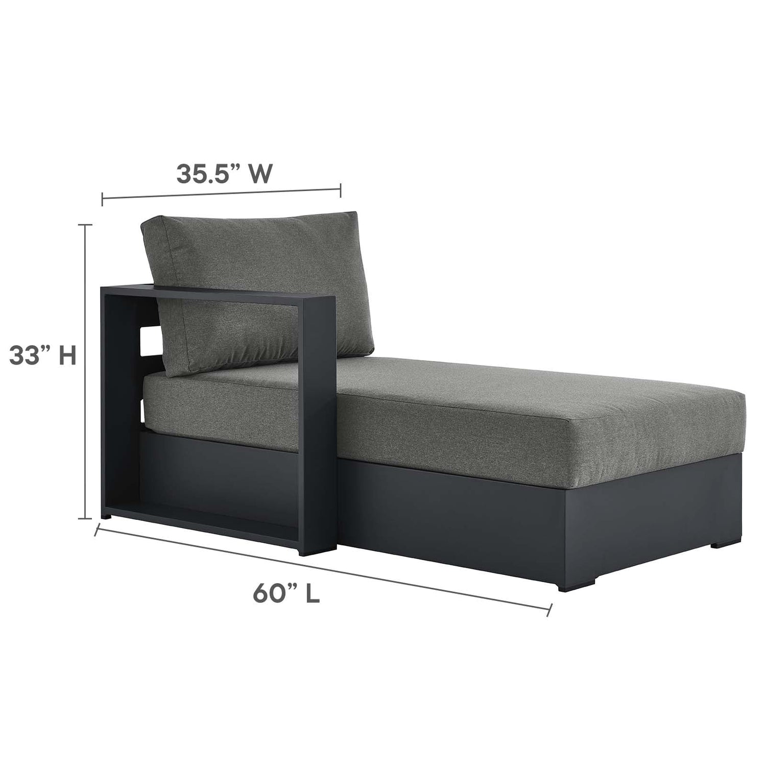 Tahoe Outdoor Patio Powder-Coated Aluminum 2-Piece Left-Facing Chaise Sectional Sofa Set By HouseBean