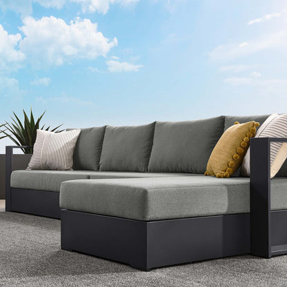 Tahoe Outdoor Patio Powder-Coated Aluminum 3-Piece Right-Facing Chaise Sectional Sofa Set By HouseBean