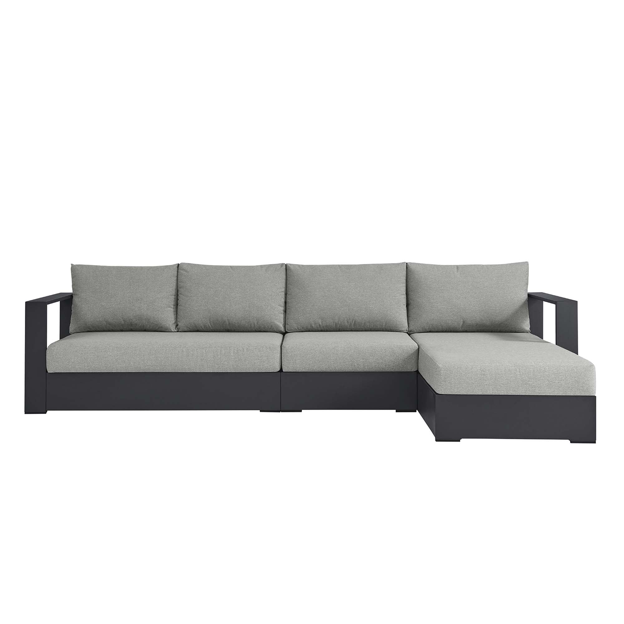 Tahoe 3-Piece Outdoor Patio Powder-Coated Aluminum Right-Facing Chaise Sectional Sofa Set by Modway