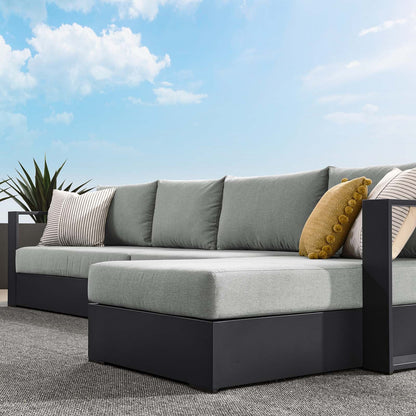 Tahoe Outdoor Patio Powder-Coated Aluminum 3-Piece Right-Facing Chaise Sectional Sofa Set By HouseBean