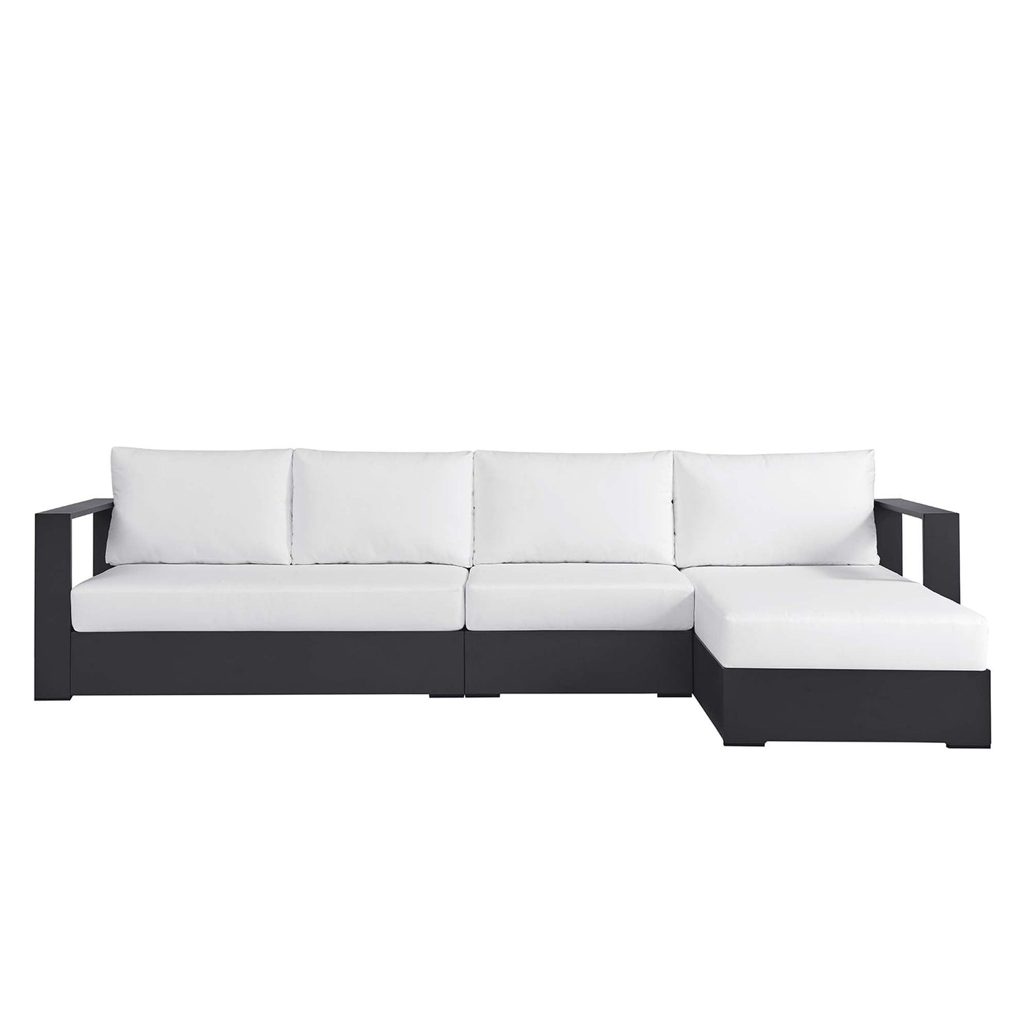 Tahoe 3-Piece Outdoor Patio Powder-Coated Aluminum Right-Facing Chaise Sectional Sofa Set by Modway