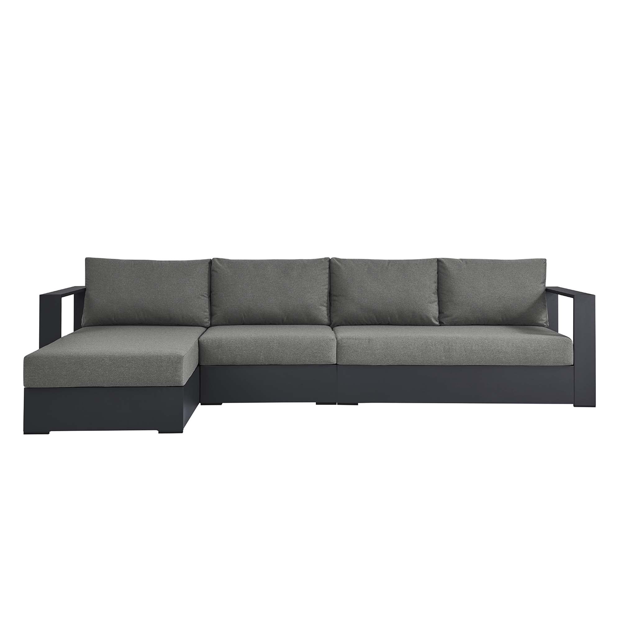 Tahoe 3-Piece Outdoor Patio Powder-Coated Aluminum Left-Facing Chaise Sectional Sofa Set by Modway