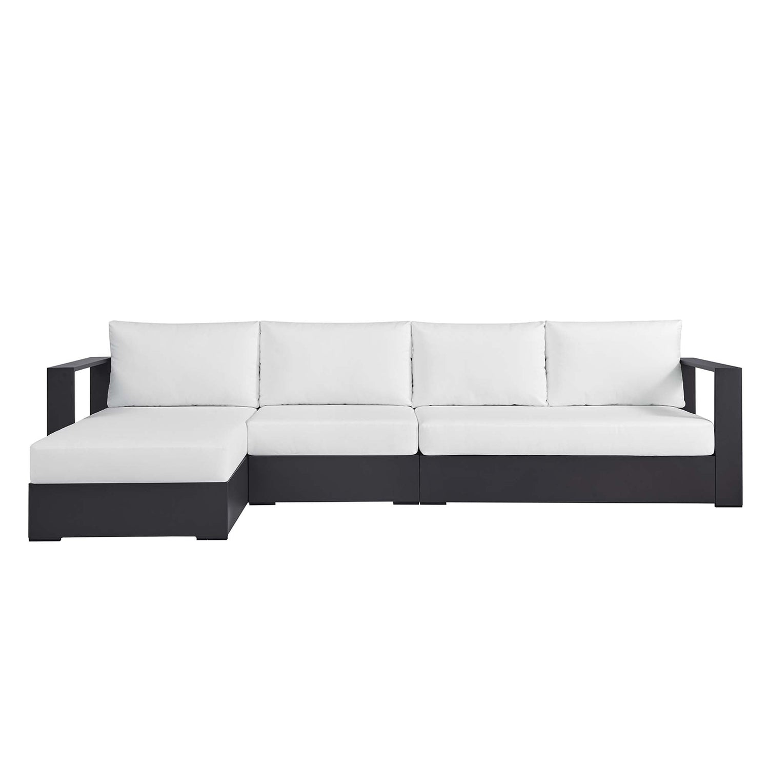 Tahoe 3-Piece Outdoor Patio Powder-Coated Aluminum Left-Facing Chaise Sectional Sofa Set by Modway