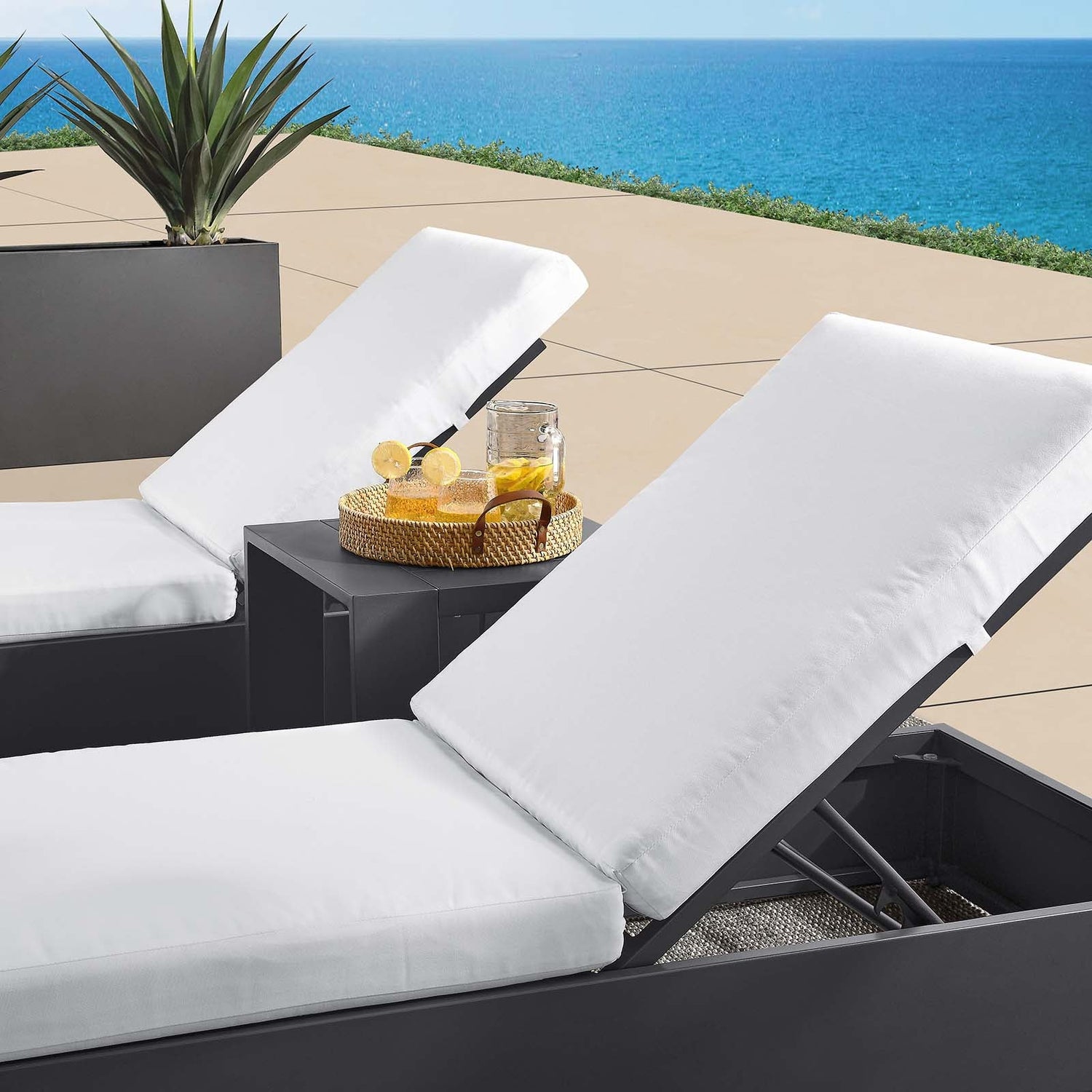 Tahoe Outdoor Patio Powder-Coated Aluminum 3-Piece Chaise Lounge Set By HouseBean