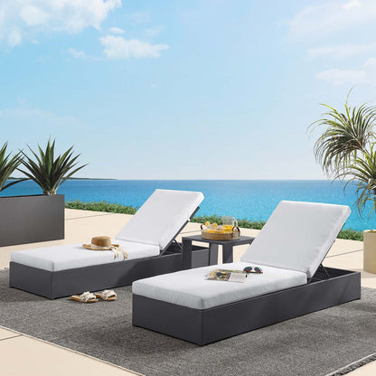 Tahoe Outdoor Patio Powder-Coated Aluminum 3-Piece Chaise Lounge Set By HouseBean