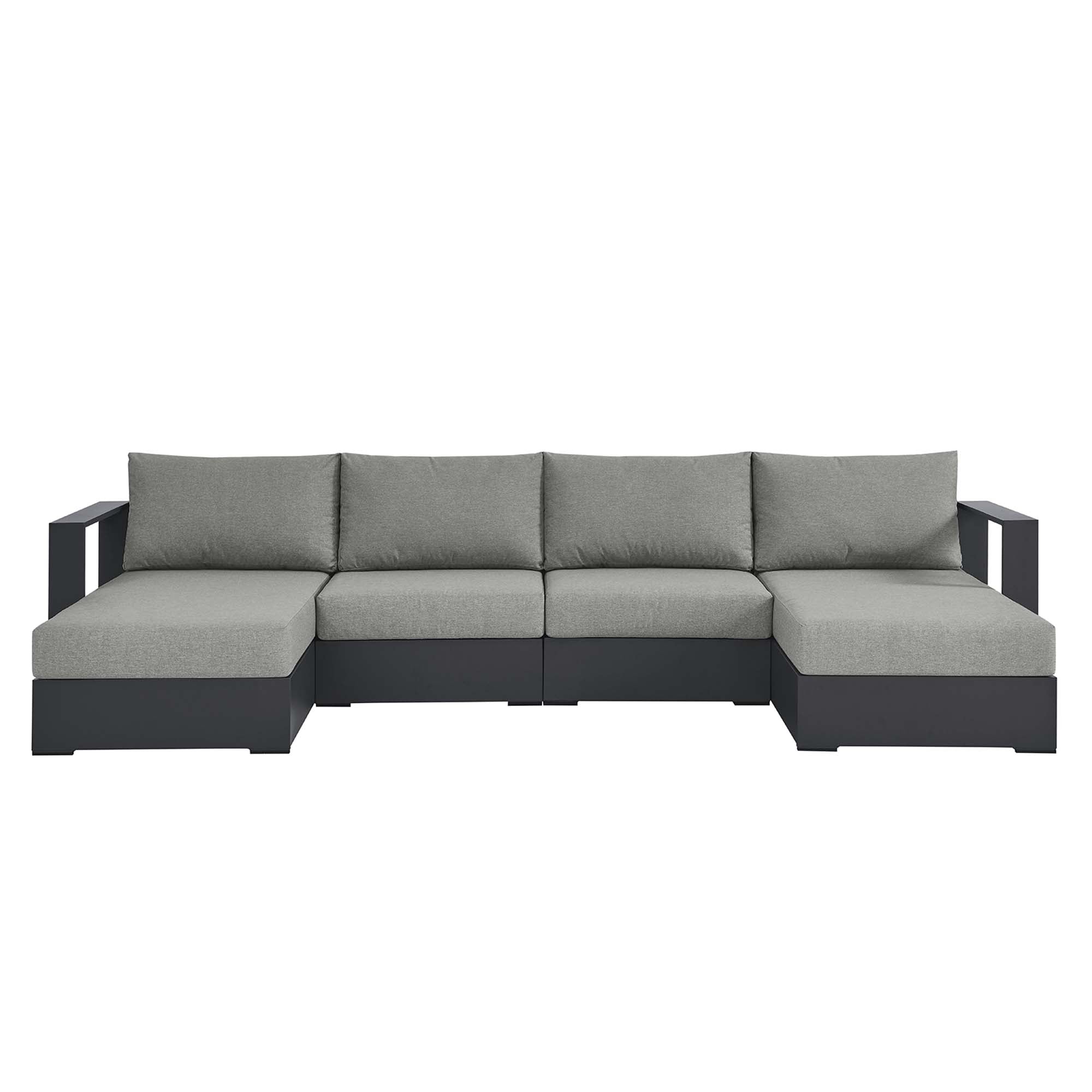 Tahoe 4-Piece Outdoor Patio Powder-Coated Aluminum Sectional Sofa Set by Modway