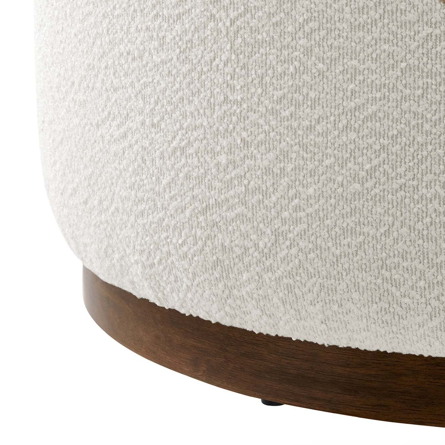 Tilden Large 29&quot; Round Boucle Upholstered Ottoman by Modway