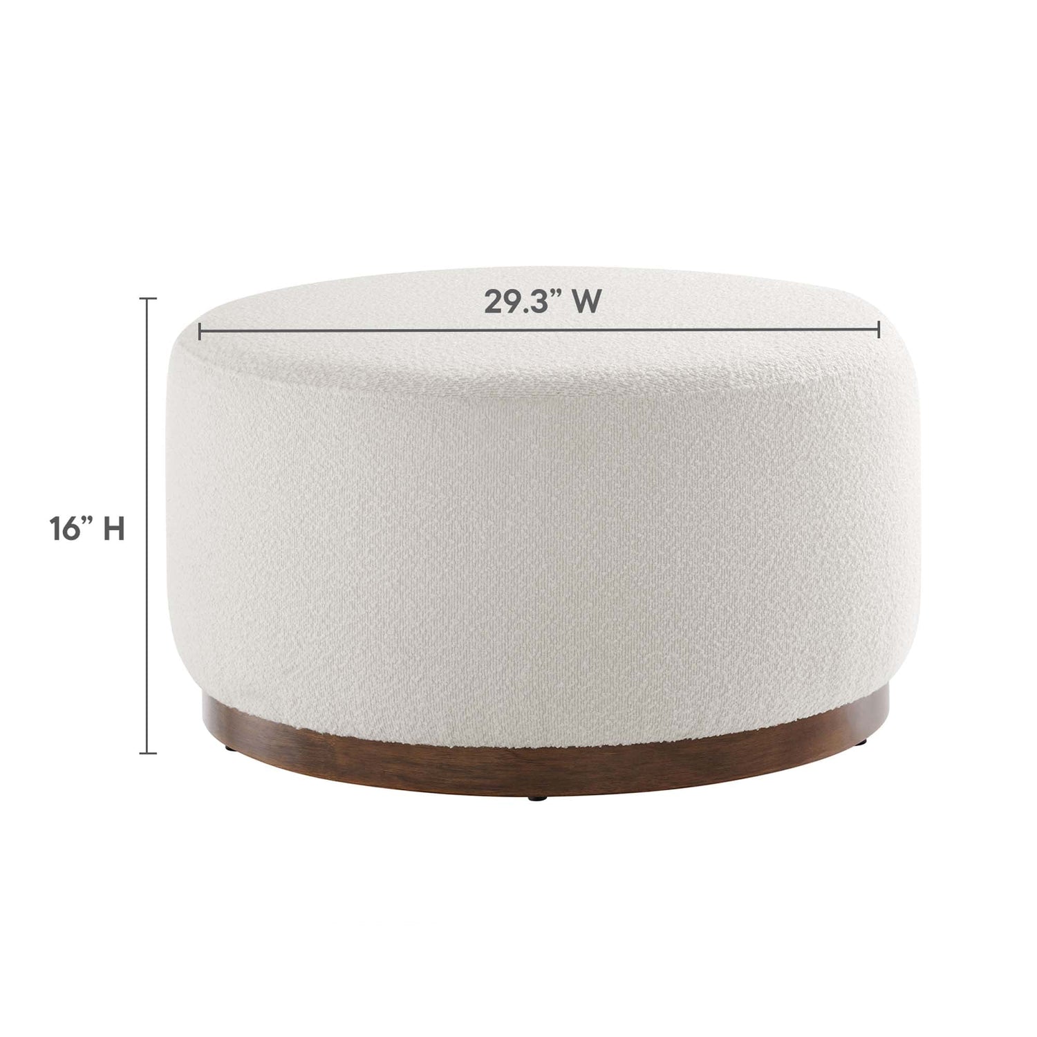 Tilden Large 29&quot; Round Boucle Upholstered Ottoman by Modway