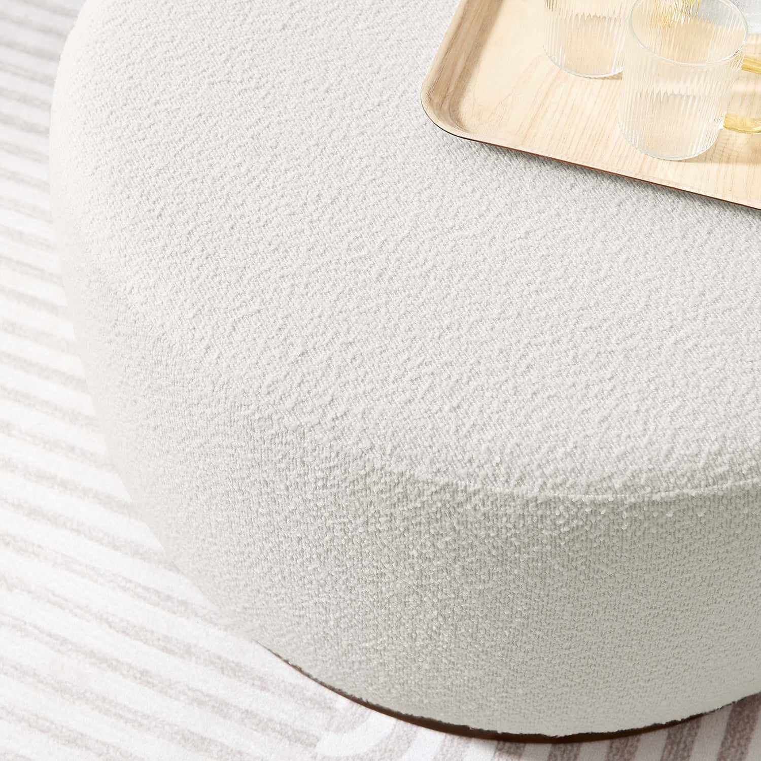 Tilden Large 29&quot; Round Boucle Upholstered Ottoman by Modway