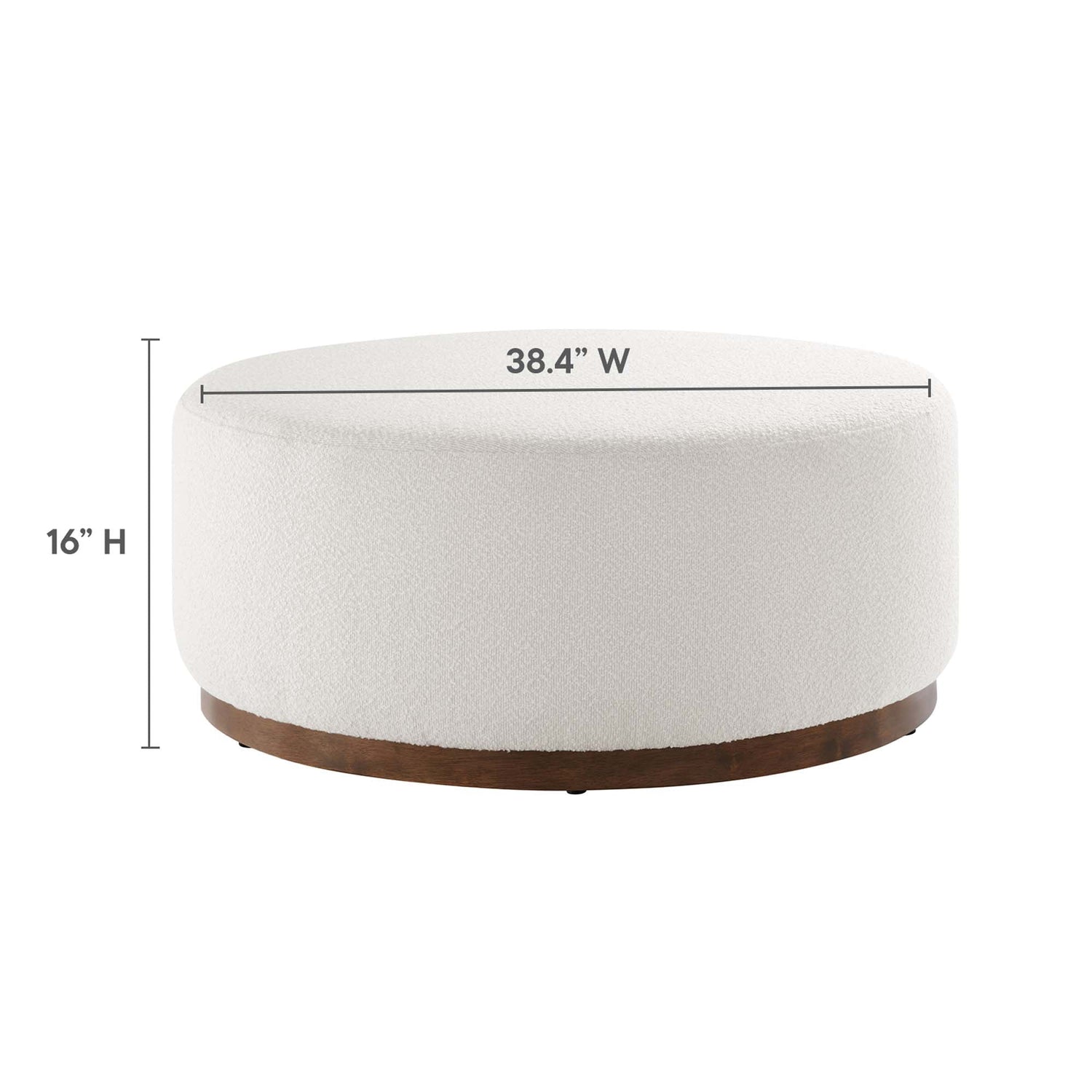 Tilden Large 38&quot; Round Boucle Upholstered Ottoman by Modway