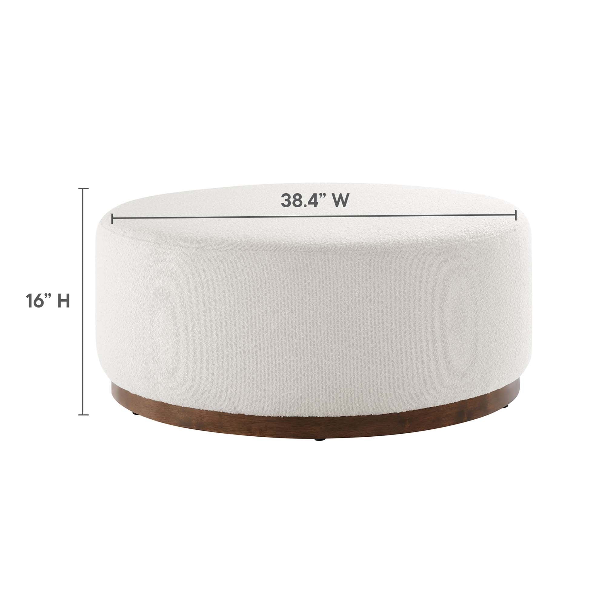 Tilden Large 38&quot; Round Boucle Upholstered Ottoman by Modway