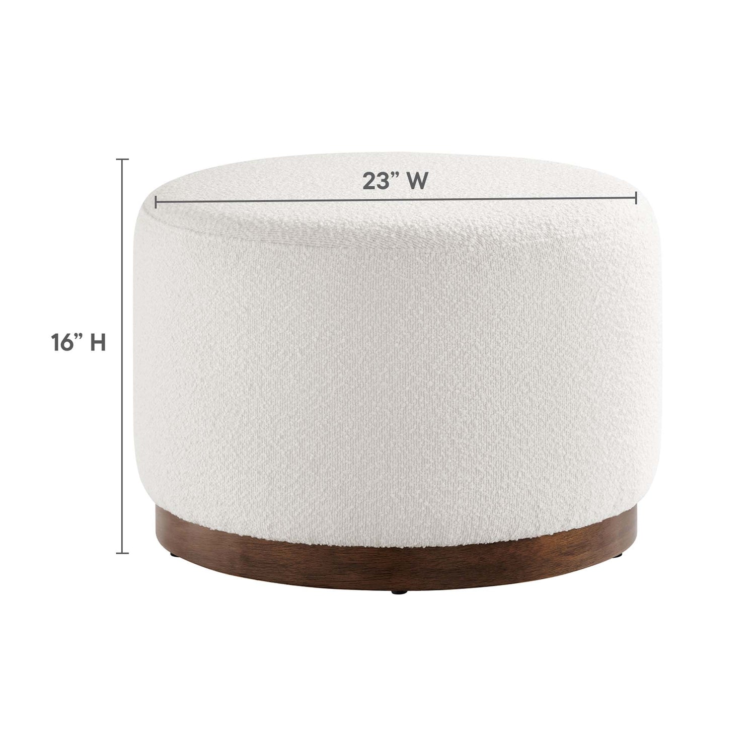 Tilden Large 23&quot; Round Boucle Upholstered Ottoman by Modway