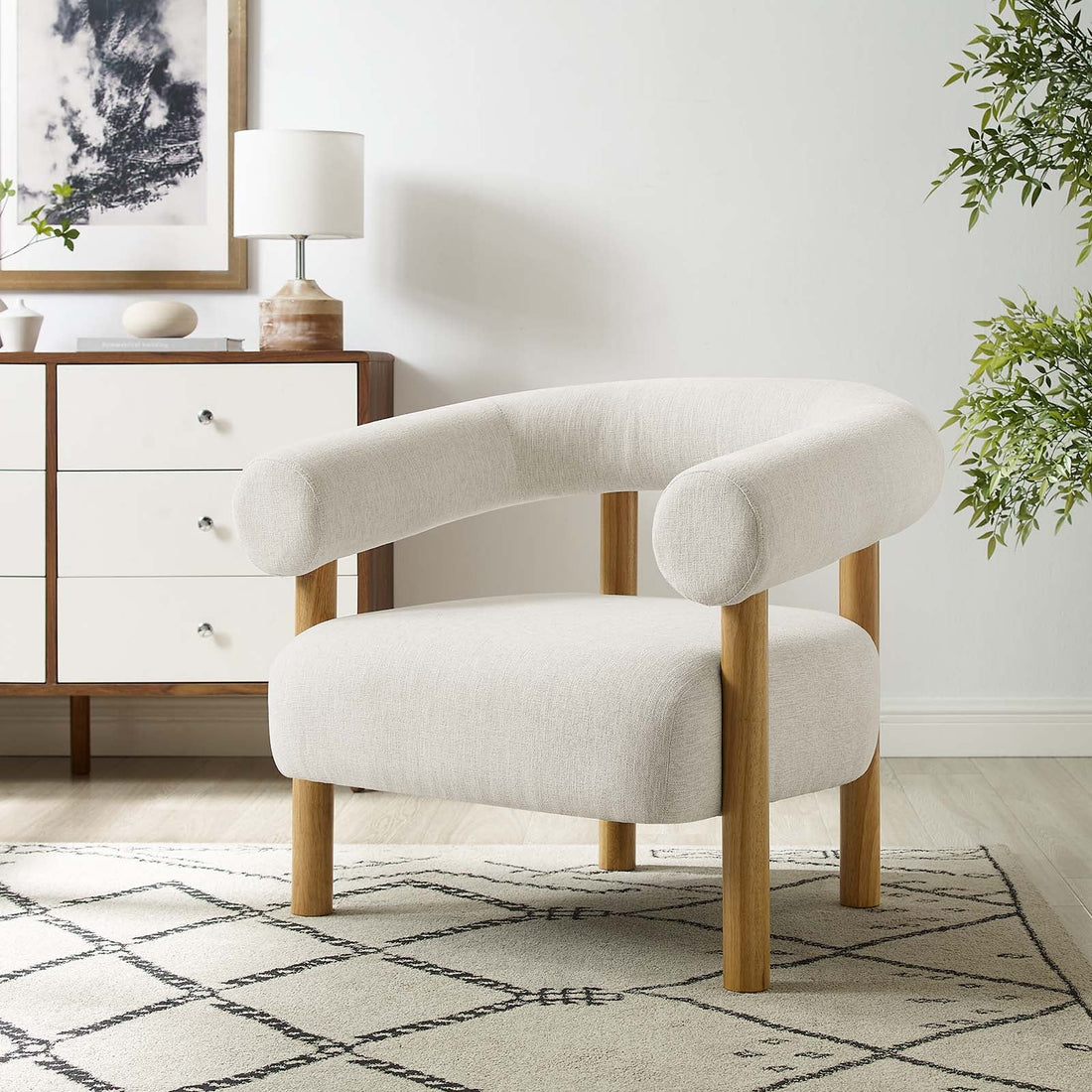 Sable Upholstered Fabric Armchair By HouseBean