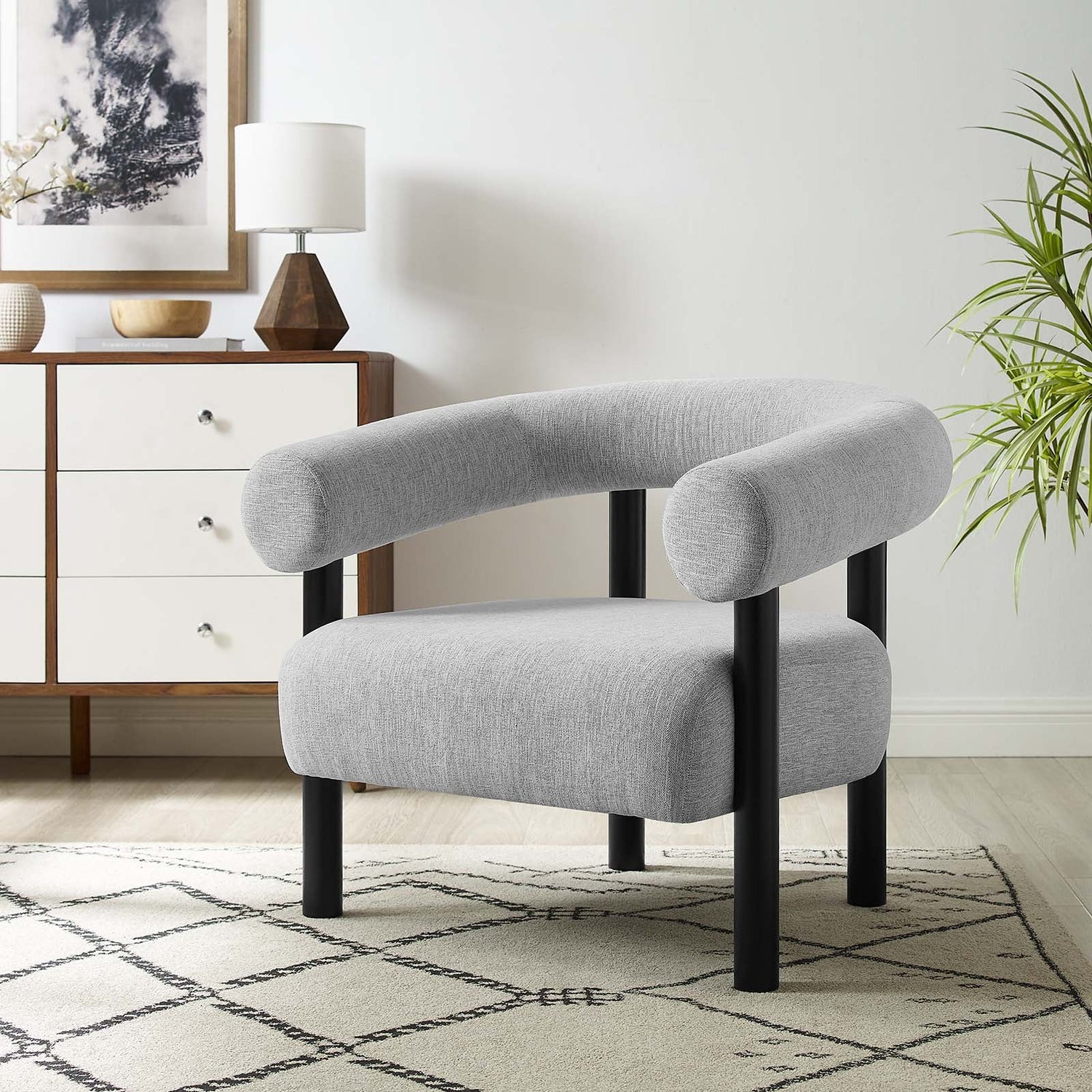 Sable Upholstered Fabric Armchair By HouseBean