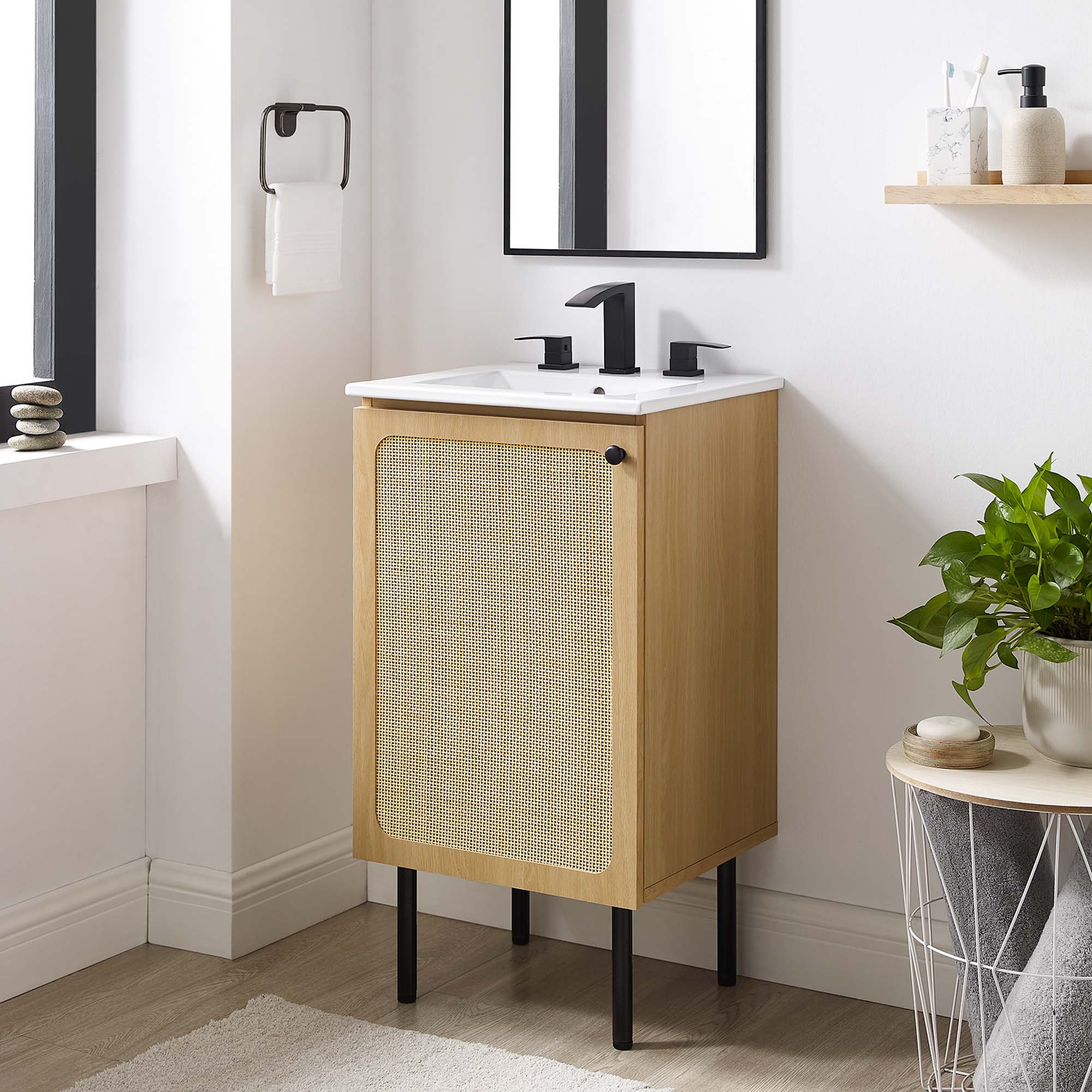 Chaucer Bathroom Vanity with White Basin Included by Modway