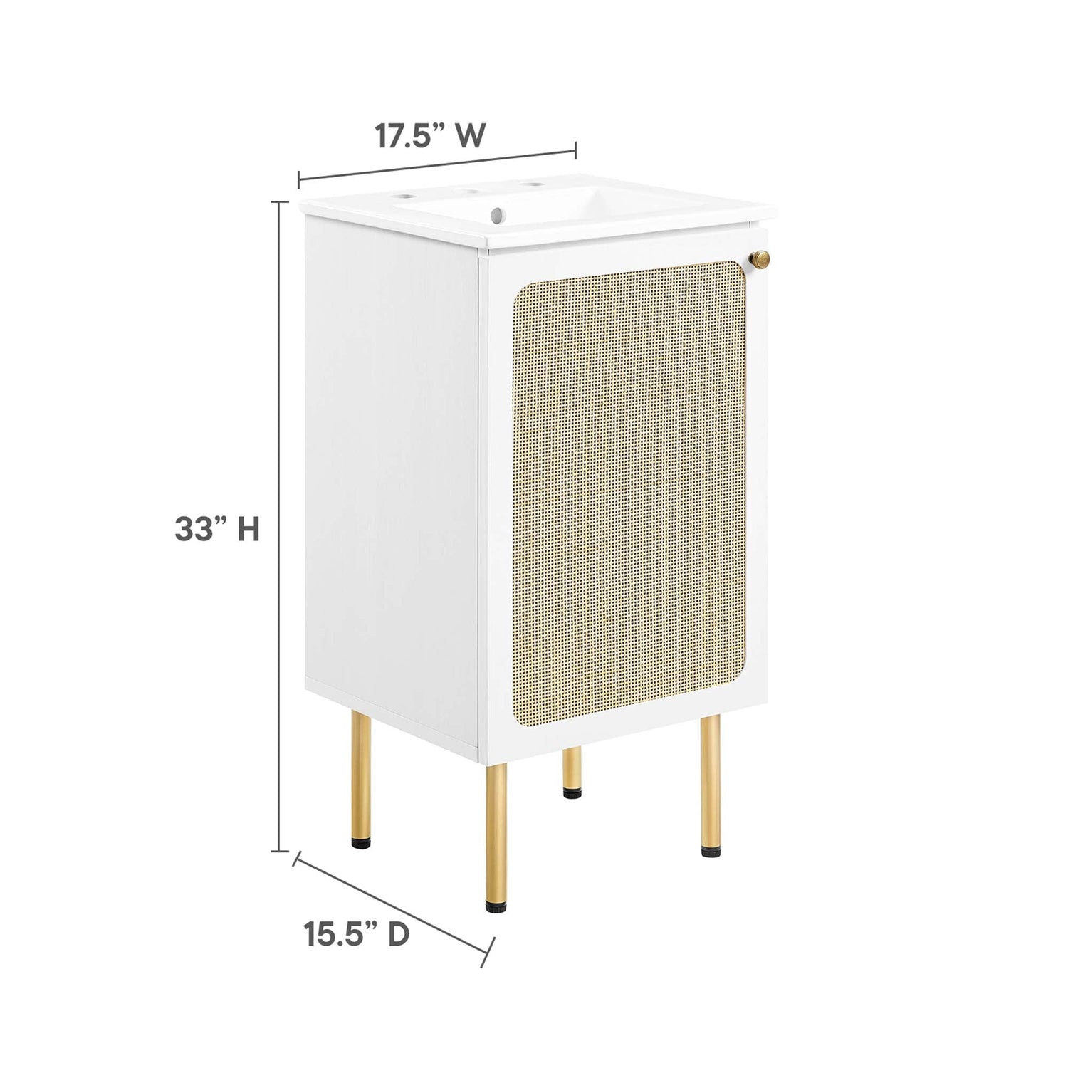 Chaucer Bathroom Vanity with White Basin Included by Modway