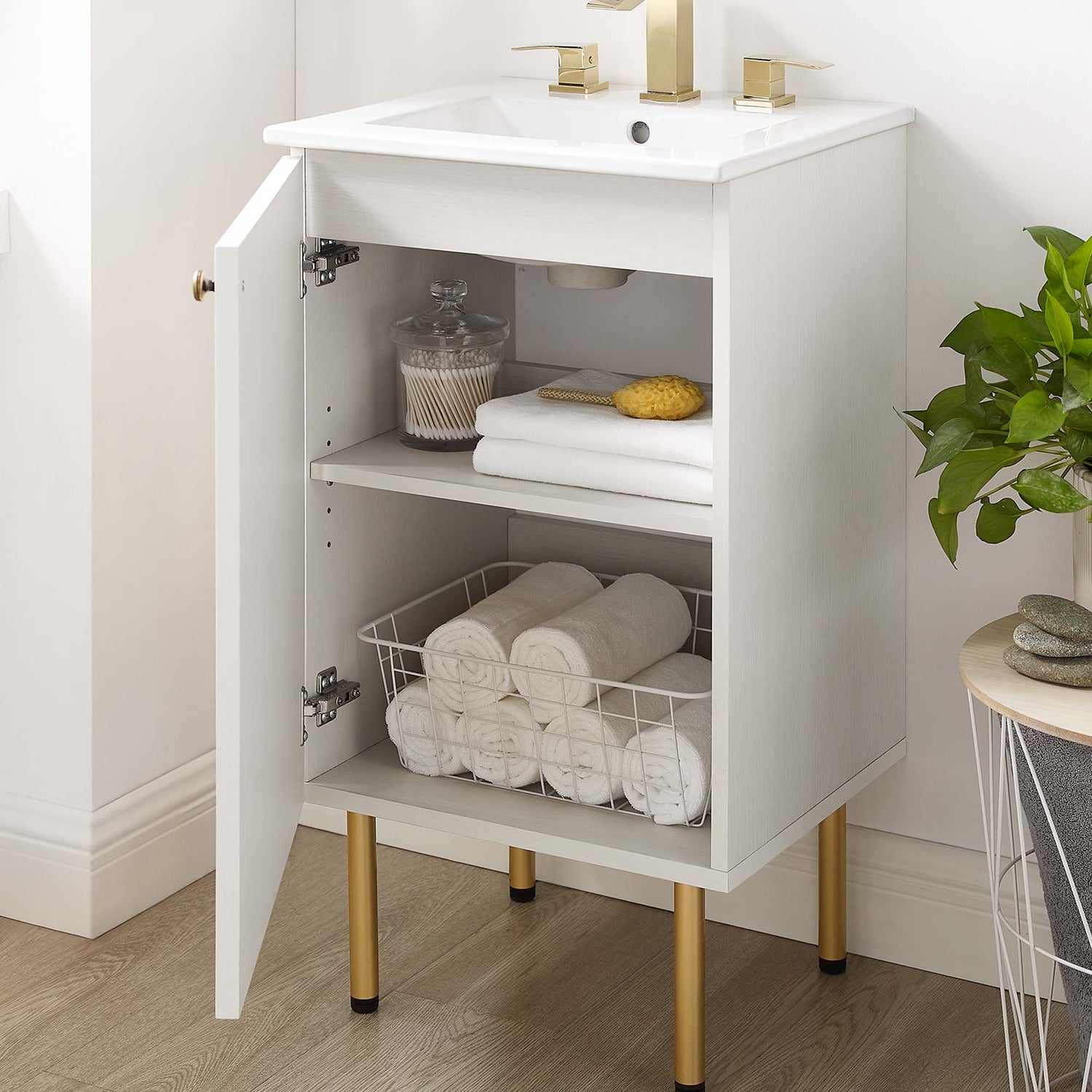 Chaucer Bathroom Vanity with White Basin Included by Modway