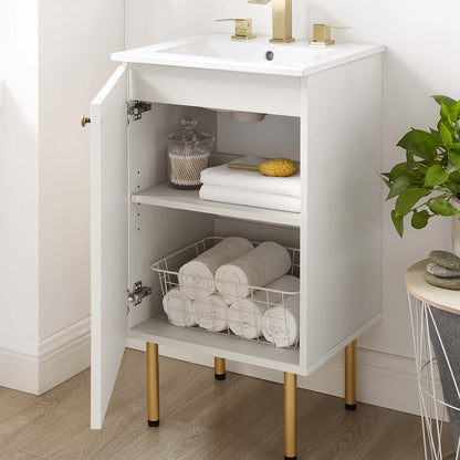 Chaucer Bathroom Vanity with White Basin Included by Modway