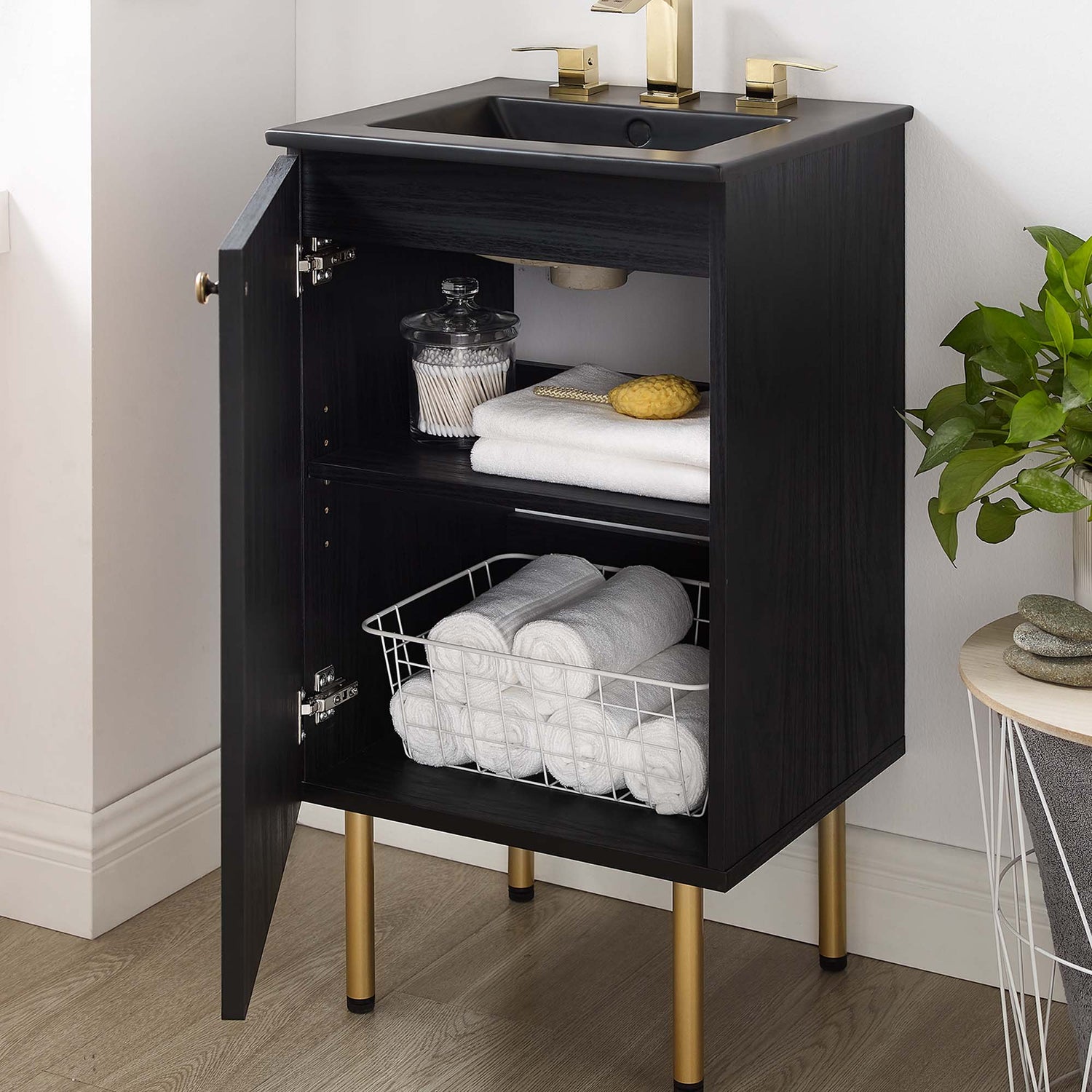 Chaucer Bathroom Vanity with Black Basin Included By HouseBean