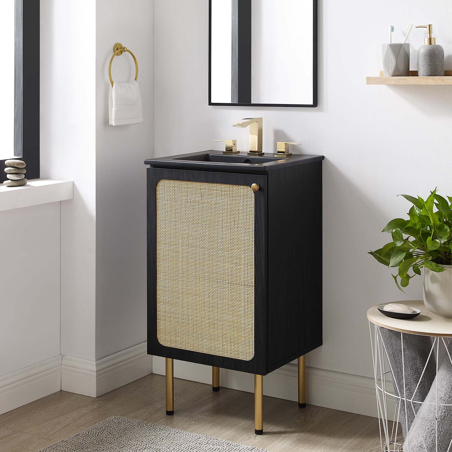 Chaucer Bathroom Vanity with Black Basin Included By HouseBean