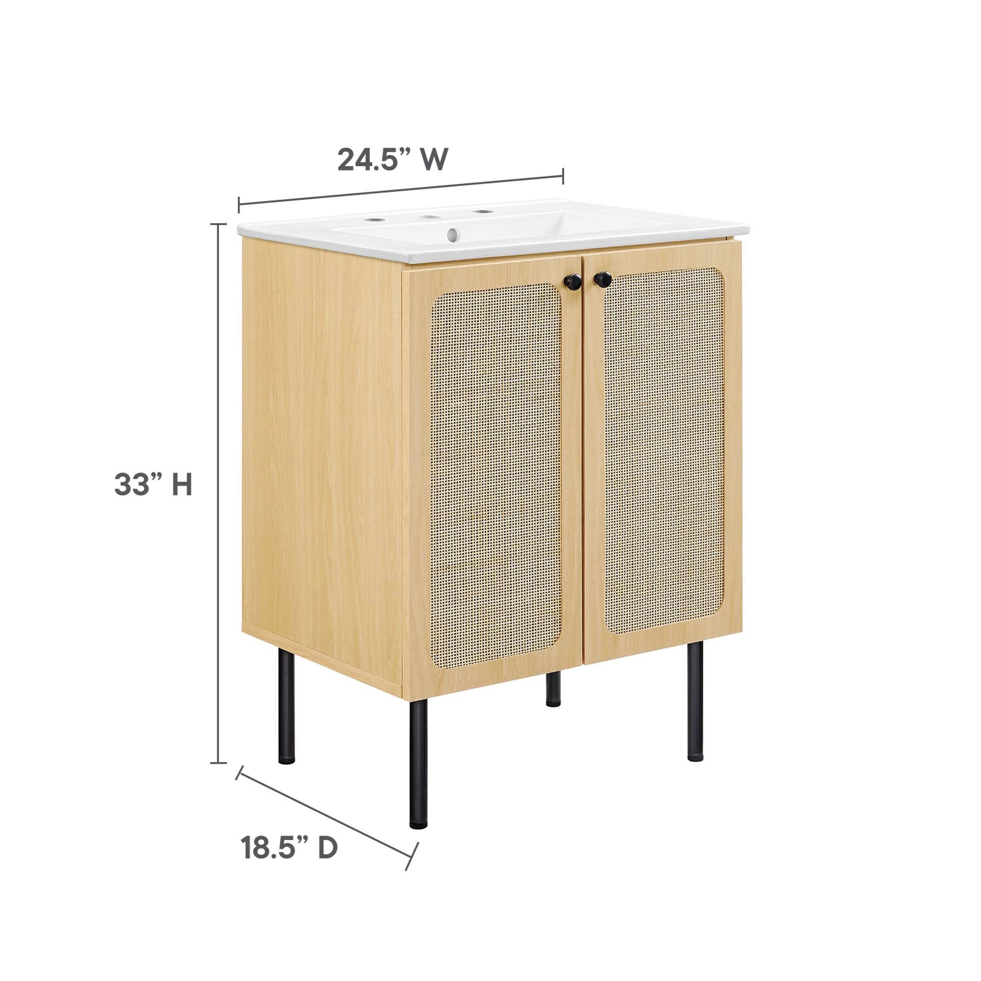 Chaucer Bathroom Vanity with White Basin Included by Modway