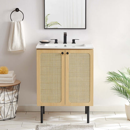Chaucer Bathroom Vanity with White Basin Included by Modway