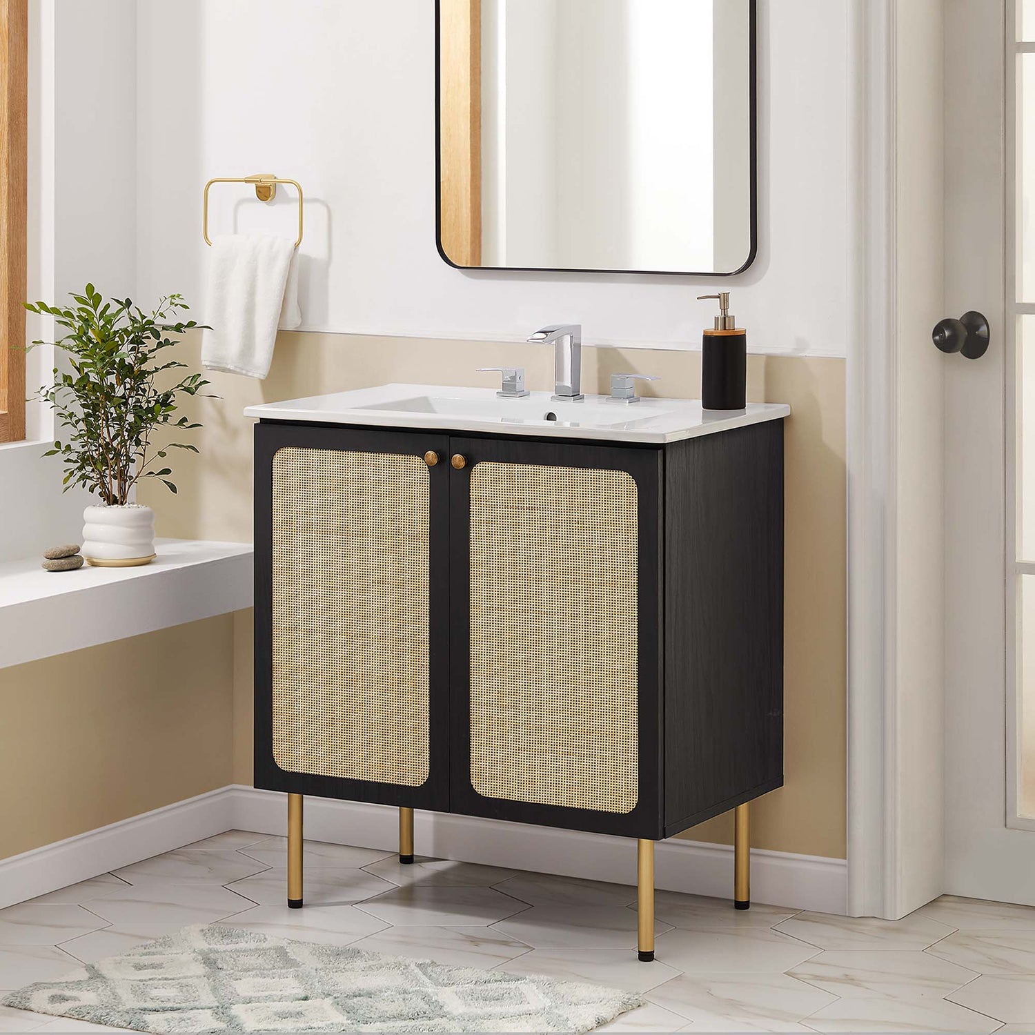 Chaucer Bathroom Vanity with White Basin Included by Modway