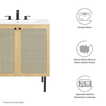 Chaucer Bathroom Vanity with White Basin Included by Modway