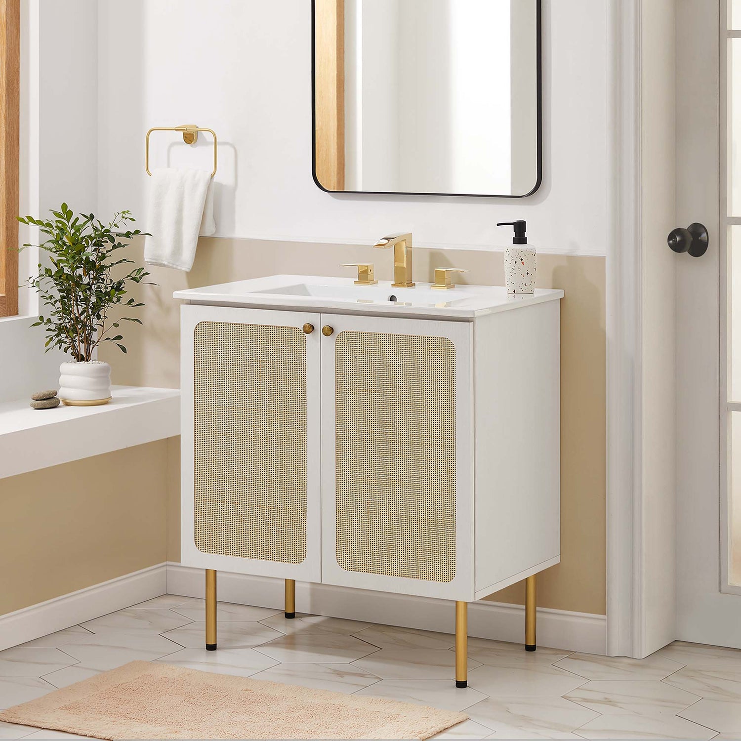 Chaucer Bathroom Vanity with White Basin Included by Modway