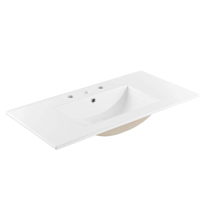 Chaucer Bathroom Vanity with White Basin Included by Modway