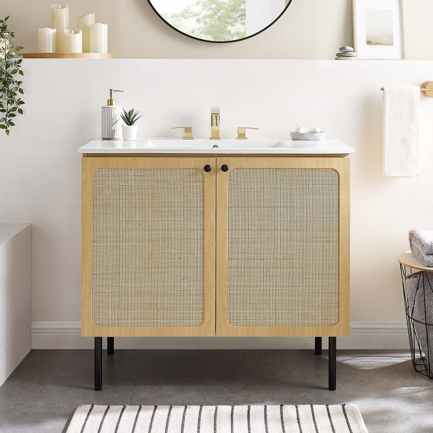 Chaucer Bathroom Vanity with White Basin Included by Modway