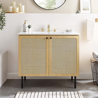 Chaucer Bathroom Vanity with White Basin Included by Modway