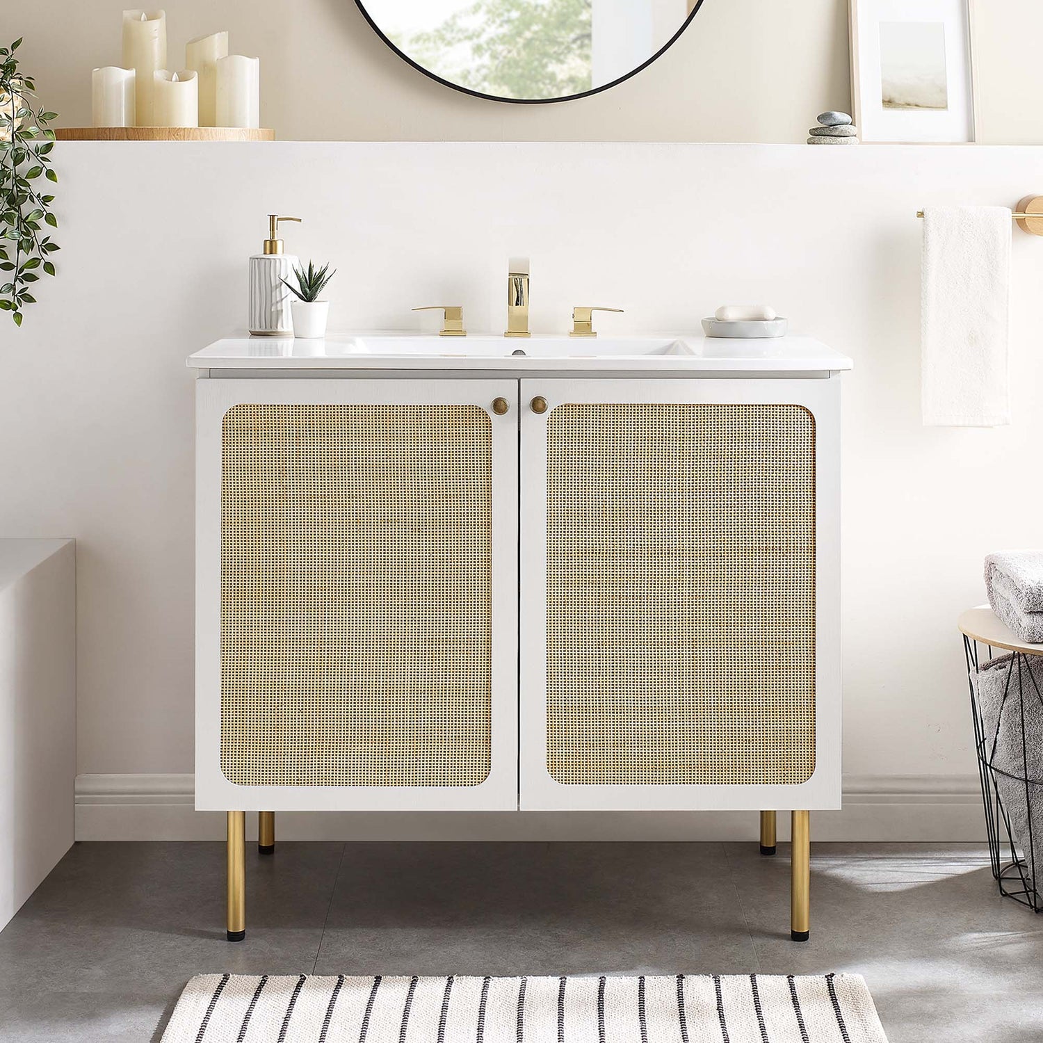 Chaucer Bathroom Vanity with White Basin Included by Modway