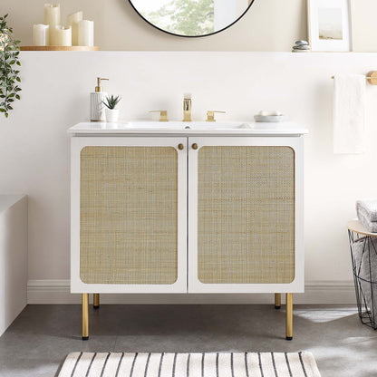 Chaucer Bathroom Vanity with White Basin Included by Modway
