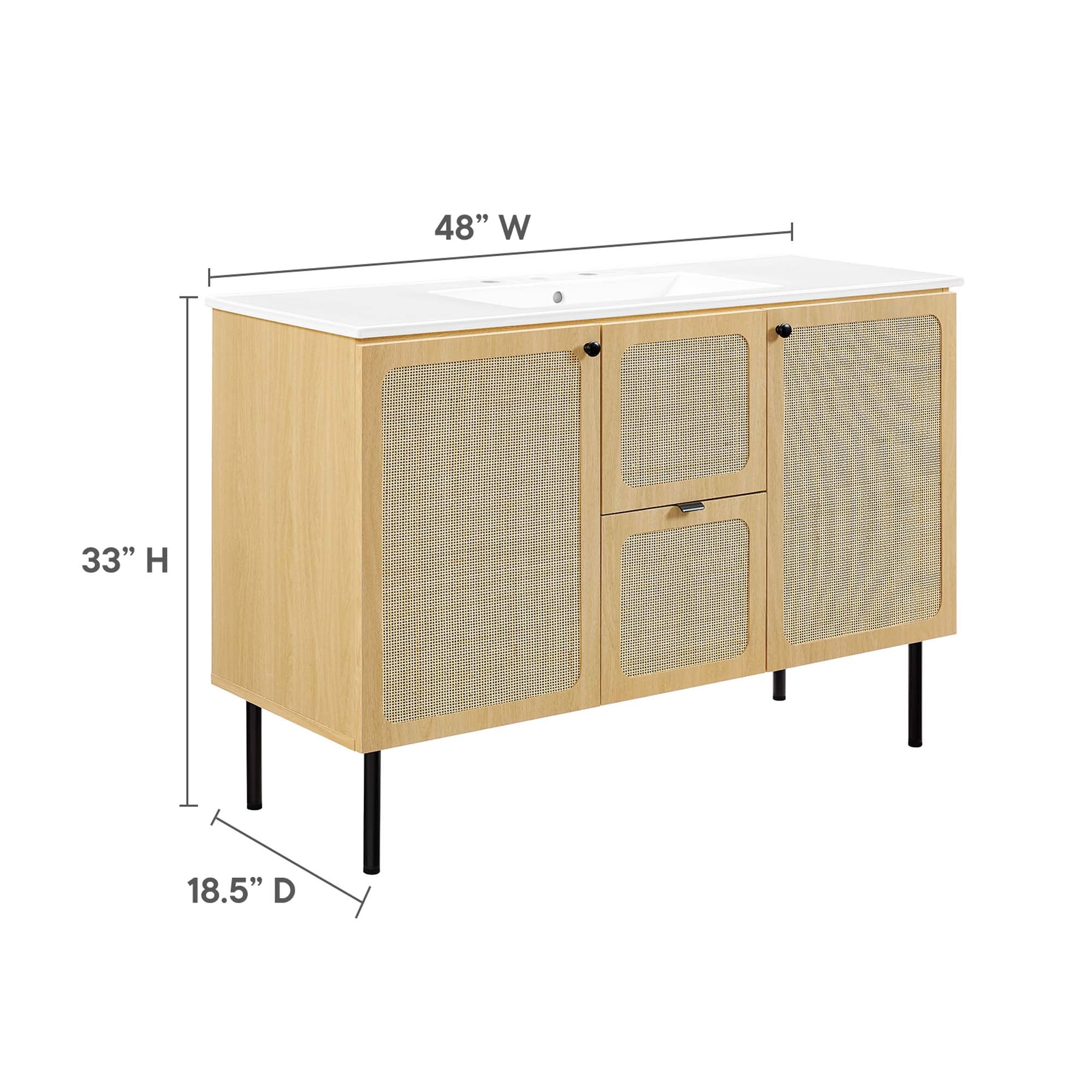 Chaucer 48&quot; Bathroom Vanity with White Basin Included by Modway