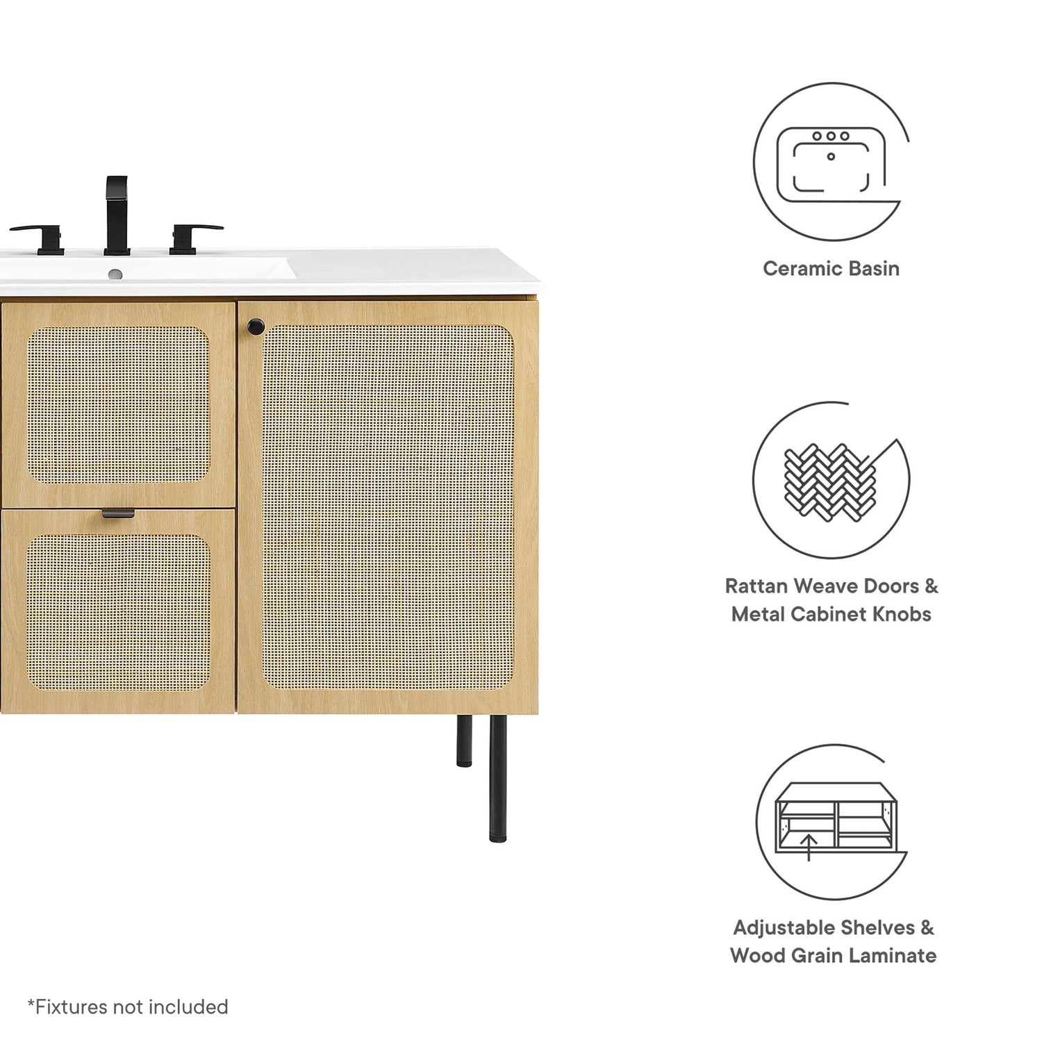 Chaucer 48&quot; Bathroom Vanity with White Basin Included By HouseBean