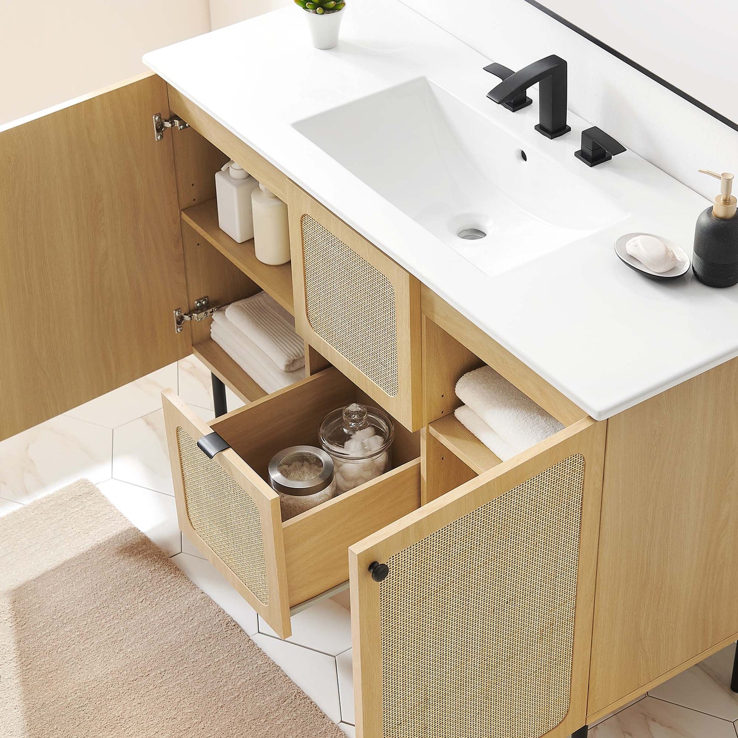 Chaucer 48&quot; Bathroom Vanity with White Basin Included by Modway