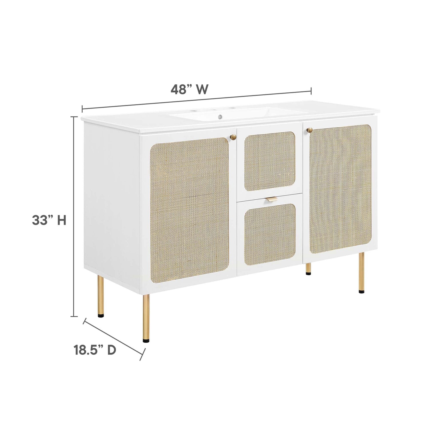 Chaucer 48&quot; Bathroom Vanity with White Basin Included by Modway