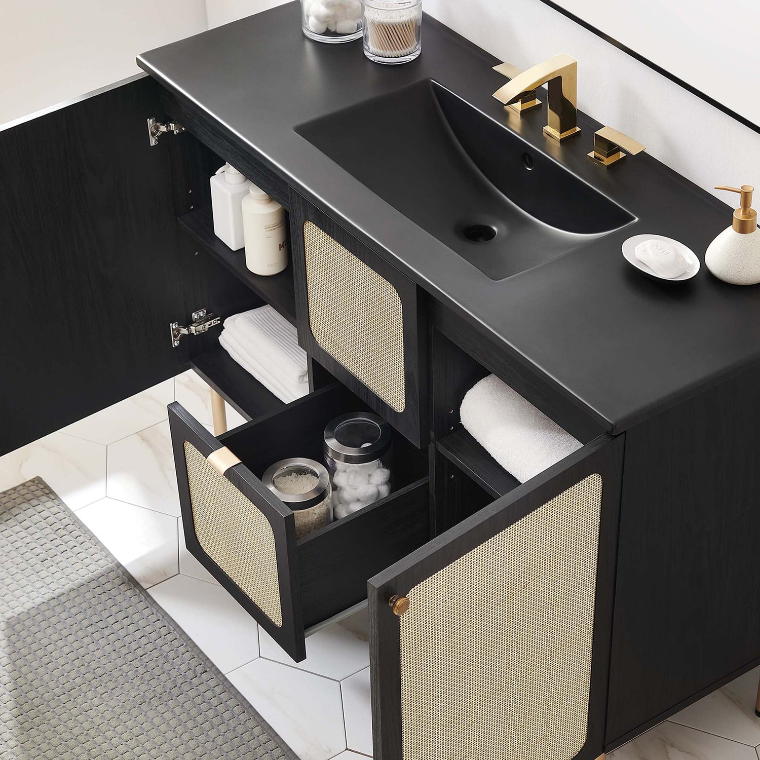 Chaucer Bathroom Vanity with Black Basin Included by Modway