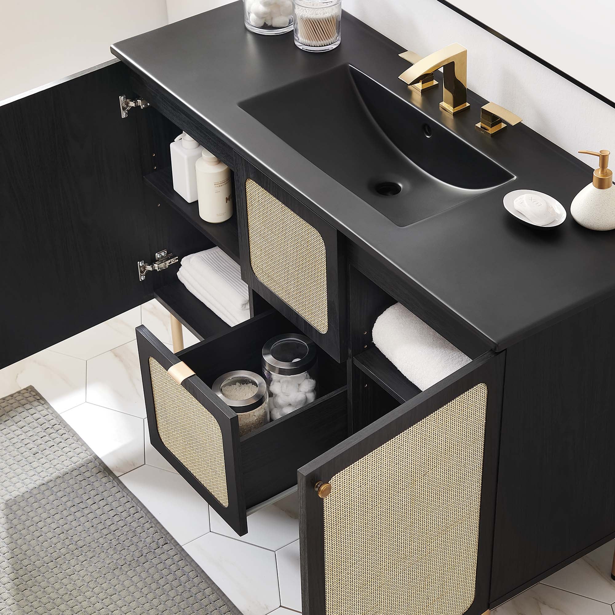 Chaucer Bathroom Vanity with Black Basin Included By HouseBean